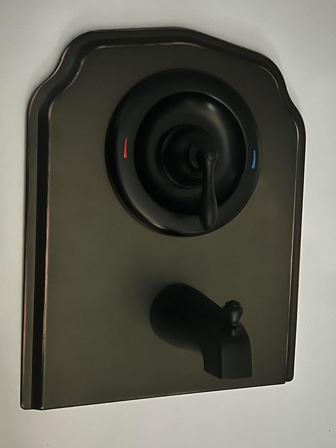 UPDATE PLATE for Single Handle Tub & Shower Valves, Allows Space for Replacement, Problem Solved (Rubbed Bronze)