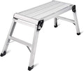 LEADALLWAY Work Platform Aluminum 30"x12"x20" Step Ladder Heavy Duty Foldable Aluminum Platform 330 Lbs Capacity