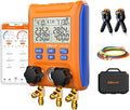 Elitech Wireless Digital Manifold Gauge Set Data Logging Refrigerant HVAC Gauges with Hoses, Temperature Clamps, LMG-10W