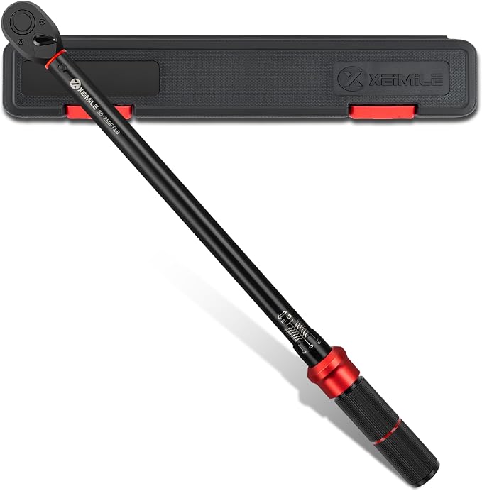 1/2-Inch Drive Click Torque Wrench-30-250Ft.Lb for Car Truck Repair | Adjustable Inch Pound Wrench (40-339Nm), Dual Range 72T Dual-Direction, 3% Precision for Motorcycle Heavy Equipment Farm DIY