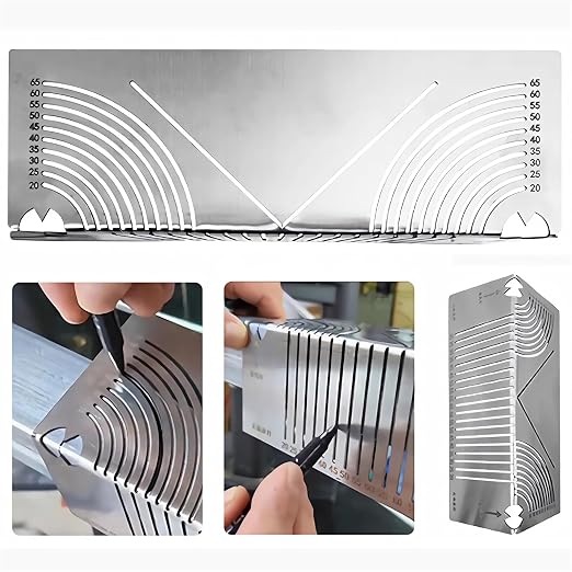 Precisionflex Angle & Arc Marking Tool - Square Steel Pipe Bend Marking & Cutting Guide (Large)