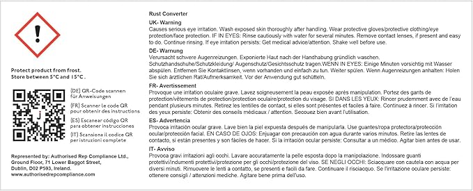 JENOLITE Rust Converter for Metal | 150ml (5 fl oz) | Rust Converter & Inhibitor | Rust Remedy, Rust Reformer for Metal | Convert Rust to A Ready to Paint Surface