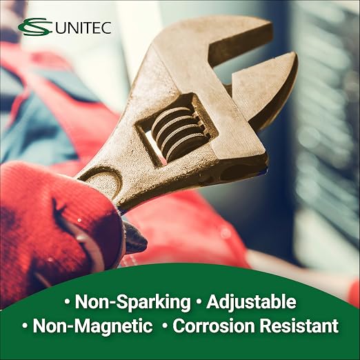 C.S. Unitec Adjustable End Wrench Non-Sparking, Non-Magnetic, Corrosion Resistant (Copper Beryllium) 10In(250Mm) TUV Certified EX501-10B, "10"""