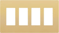 ENERLITES Screwless Quadruple Decorator Switch Cover, Four Gang Wall Plate, Gloss Finish, Mid-Size 4-Gang 4.88" x 8.58", Unbreakable Polycarbonate Thermoplastic, UL Listed, SI8834M-GD, Gold