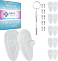 GMS Optical Comfort Line - 7mm Regular Wide/11mm Small Length - Air Bag Screw-in Soft Silicone Nose Pads for Glasses, Sunglasses, Glasses Repair Kit with Screws, Keep Glasses from Sliding (5 Pair)
