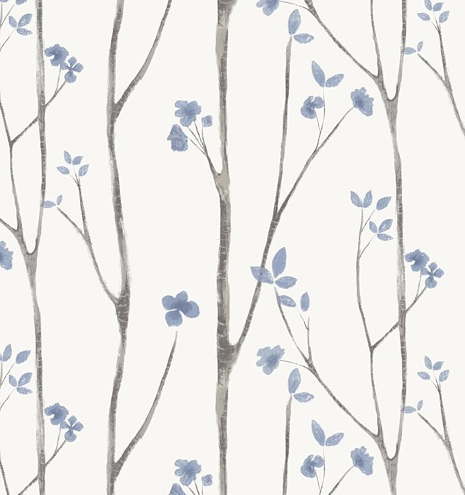 Timeet Purple Peel and Stick Wallpaper Removable Self-Adhesive Floral Wall Paper Leaf Contact Paper Boho for Bedroom Bathroom Cabinets 16" x 78.7"