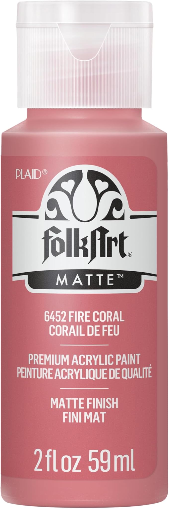 FolkArt Acrylic Paint in Assorted Colors (2 oz), , Fire Coral