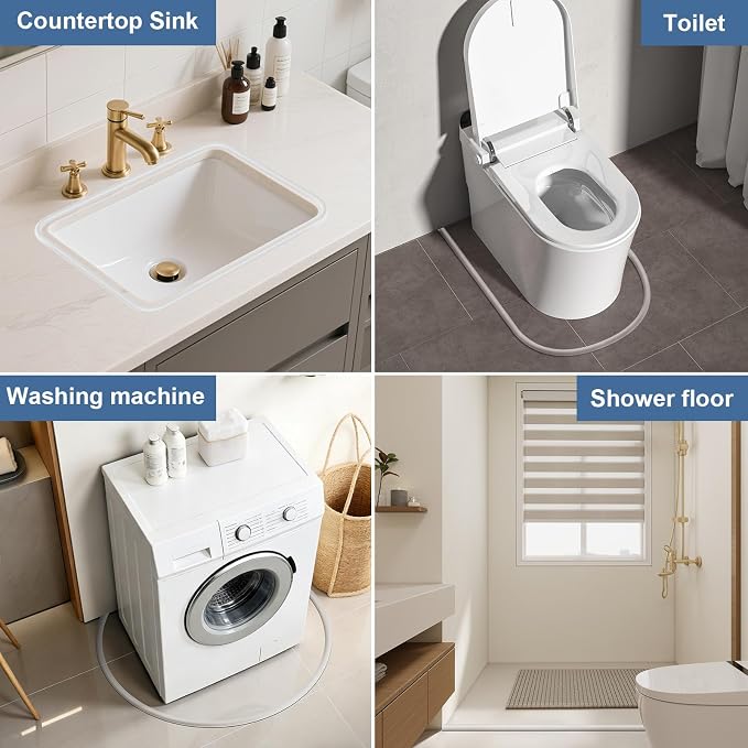 Silicone Shower Water Dam Stopper,Self-Adhesive Collapsible Splash Guard for Wet Dry Separation,Walk-in Shower Edge Seal Strip,Multi-Use Water Barrier for Bathroom,Kitchen Sink (Transparent, 118inch)
