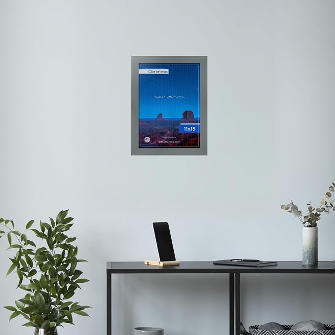 ArtToFrames Puzzle Frame for Buffalo Games 100 Piece Jigsaw Puzzles, 11x15 Inch (28x38 cm), Granite Engineered Wood with Regular Glass, Ready to Hang Puzzle Display