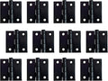 QCAA Square Door Butt Hinge, Heavy Gauge, Swaged, Loose Pin, 2"x2"x2.0mm, Black, Made in Taiwan, 12 Pack