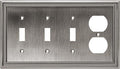 Henne Bery Sunken Pearls Heavy Duty Decorative Wall Plate Switch Plate Outlet Cover (Triple Toggle/Single Duplex, Heirloom Silver)
