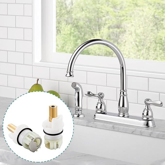 RP25513 Faucet Stem replacement for Delta two handle faucet repair kit with RP24096 Cartridge RP4993 Seat and Spring RP24097 Turn stop1/4, 4pack