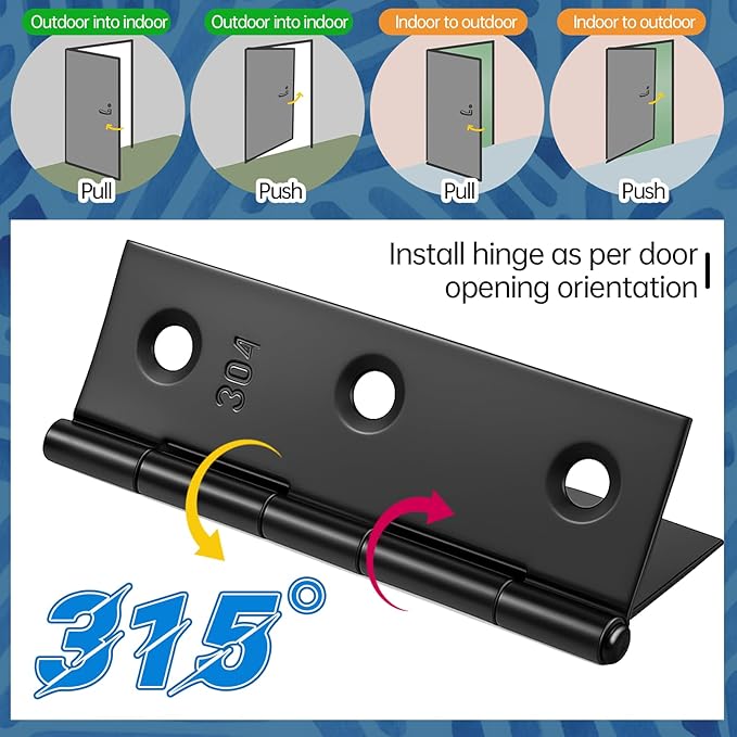 20 Pack Black Door Hinges 3 Inch, Stainless Steel Folding Hinges Interior Hinge Black Butt Hinge for Furniture Wooden Box Chest Window Case Lid Home Use