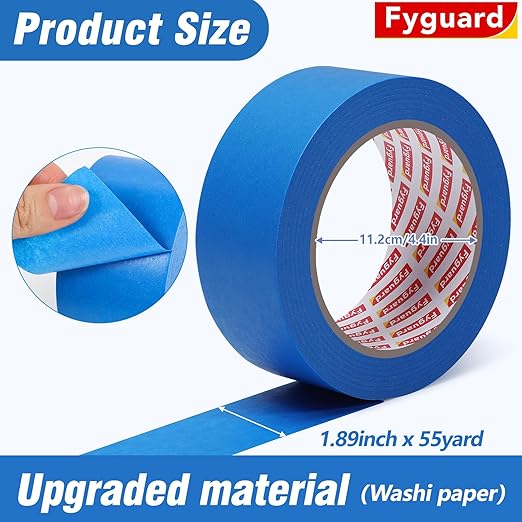 20 Rolls Blue Painters Tape 1 Inch Wide 0.94In x 1100 Total Yards Bulk Blue Masking Tape, Heat Resistant Washi Tape for Wall Painting DIY Projects, Sharp Lines