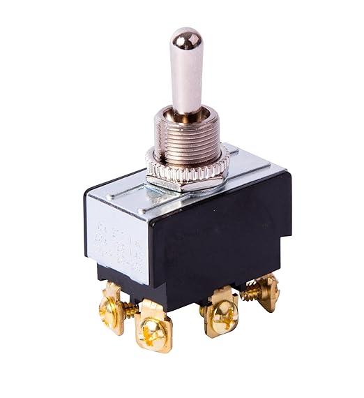 Gardner Bender GSW-123 Electrical Toggle Switch, DPDT, Mom ON-OFF-Mom-ON, 20 A/125V AC, Screw Terminal, Gray