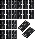 MY MIRONEY 20PCS Stainless Steel Folding Hinges 2-3/5 Inch Black Cabinet Door Hinge Home Furniture Hardware Hinge for Wooden Box, Door and Window, DIY Projects