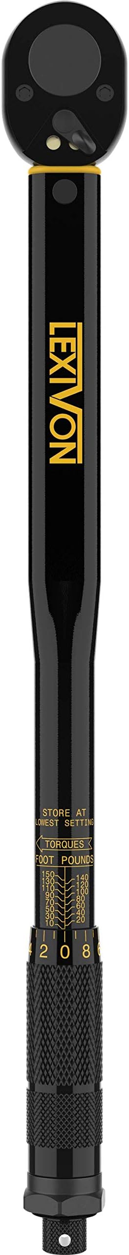 LEXIVON Torque Wrench 1/2-Inch Drive Click 10~150 Ft-Lb/13.6~203.5 Nm (LX-183)