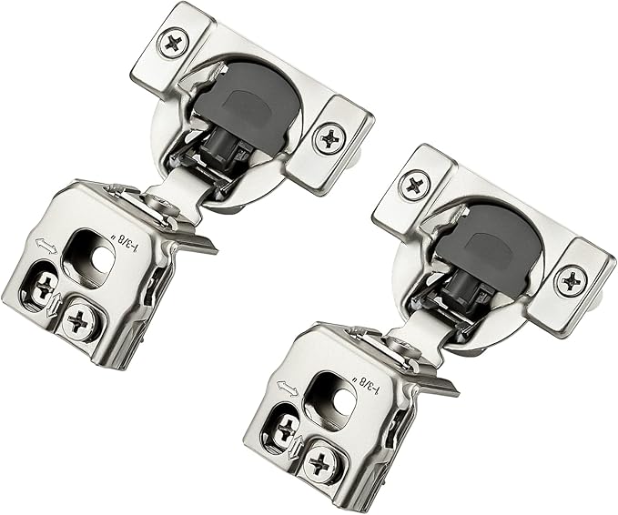 20 Pack 10 Pairs 1-3/8 inch Overlay Soft Close Hinges for Kitchen Cabinet Hinges Satin Nickel Hidden Hinges Stainless Steel Concealed Hinge self Closing