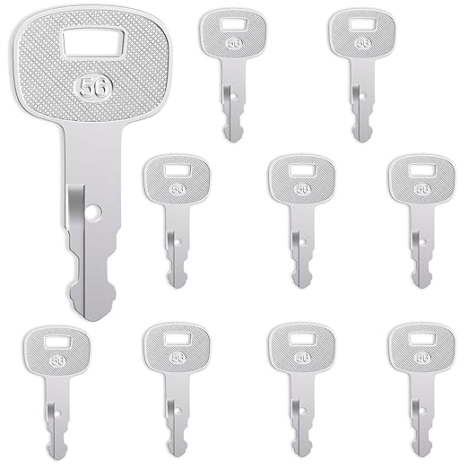 10Pcs 459A Ignition Starter Keys Kubota Excavator Key Replacement Compatible with Kubota SSV & SVL Skid Steer Loaders, Kubota Tractor Loader Backhoes, Kubota U Series Excavators, Kubota Wheel Loaders