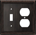 Henne Bery Sunken Pearls Decorative Wall Plate Switch Plate Outlet Cover (Toggle/Duplex, Aged Bronze)