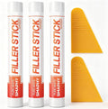White Wood Filler Sticks 3 Pack - Wax Putty Repair Pen to Fix Nail Holes, Scratches & Dings in Baseboard, Cabinet, Trim, Wall & Furniture, Renters-Friendly & Apartment Move-Out Repair Kit, Pure White