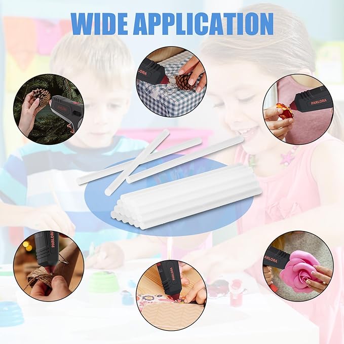 Parlora Hot Glue Sticks, Mini Size, 6" Long x .27" Diameter, 50 Count, Clear, for Kids Adults DIY Art Craft Gluing Repairing Sealing Festival Home Decoration