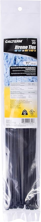 Gardner Bender 45-515UVB Heavy-Duty Cable Tie, 15 Inch., 120 lbs. Tensile Strength, Tensile Strength, Wire / Cord Management Industrial / Outdoor & Household Use, Nylon Zip Tie, 10 Pk., UV Resistant Black