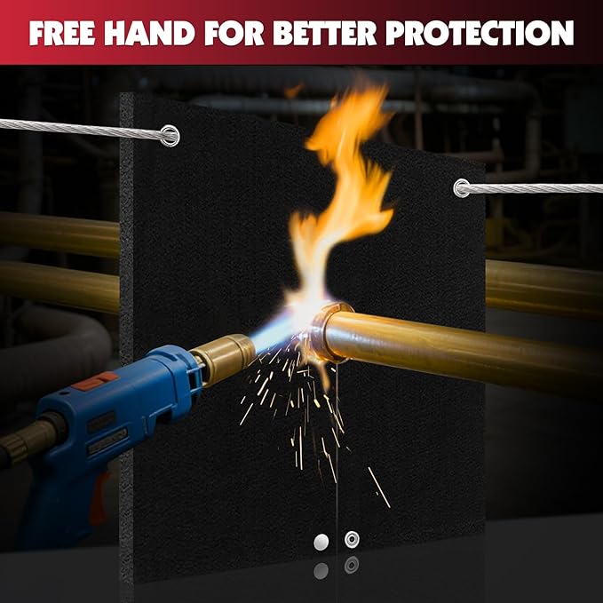 HVAC Tools Welding Blanket Fireproof, 1/5in(5mm) Opening Shape Soldering Blanket, 2 Packs Brazing Heat Shield for Torch Flame Protector, Welding Pad for Plumbing, Solder Plumbers HVAC Torch Protector