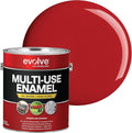 EVOLVE Multi-Purpose Alkyd Enamel – Interior Exterior Oil-Based Paint for Wood, Metal, Concrete, & Masonry, High-Gloss, Rust & Abrasion Resistant (Safety Red, 1 Gallon)