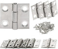 1 Inch Mini Door Hinges Nickel, 10 Pcs Stainless Steel Folding Butt Hinges with Screws