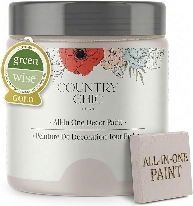 Country Chic All-in-One Chalk Paint for Furniture, Cabinets, Home Decor, Eco-Friendly, Matte Finish, Built-In Primer & Top Coat for Wood, Metal - Darling (Light Purple) - 4 oz (118 ml)