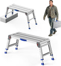 Loyoda Work Platform for Adults, Aluminum Foldable Long Step Stool Adjustable Height, Lightweight and Durable Portable Outdoor Aluminum Step Ladder, Maximum Load Capacity of 800 Pounds.