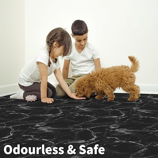 Art3d Peel and Stick Floor Tile, 30-Pack 12 x 12in. Covers 30 Sq.ft, Waterproof Vinyl Flooring Tiles Self Adhesive for Kitchen, Bathroom & Bedroom - Dark Marble