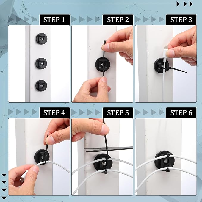 Yookeer 180 Pieces Magnetic Zip Tie Mount Multipurpose Cable Holder Magnets Magnetic Wire Management Bases with Heavy Duty Zip, Mount Nylon Cable Ties in Total (31mm)