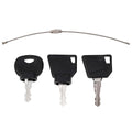 DVPARTS Heavy Equipment Key Set - 3 Keys on Ring - Black - Ignition - Manual Operation - Fits JCB, Bomag, Hamm, Roller, Compaction, Dynapac, Terex, Vibromax, Volvo, Ford, Moxy, New Holland and More