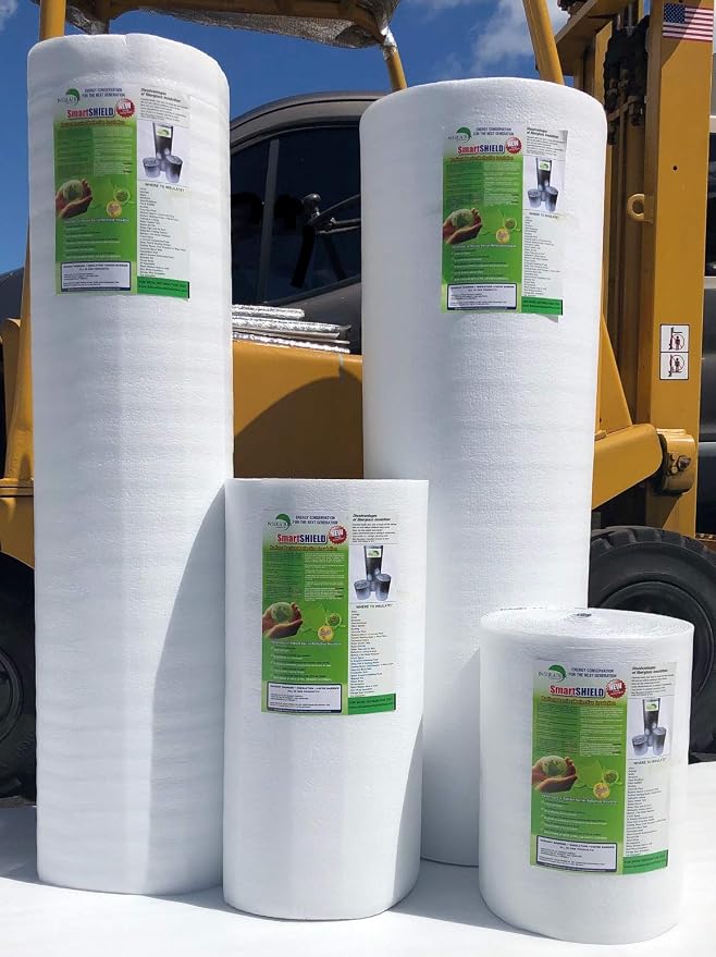 SmartSHIELD -3mm 16"x50ft Reflective Insulation roll, Foam Core Radiant Barrier, Thermal Insulation Shield - Engineered Foil/White Film