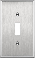 ENERLITES Toggle Light Switch Stainless Steel Wall Plate, Metal Plate Corrosive Resistant Cover for Rotary Dimmers Lights, Size 1-Gang 4.50"x 2.76", 7711, 430 Stainless Steel, UL Listed, Silver