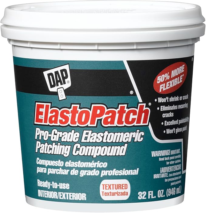 DAP ElastoPatch Textured Flexible Patching Compound, Off White, 32 Oz (7079812288)