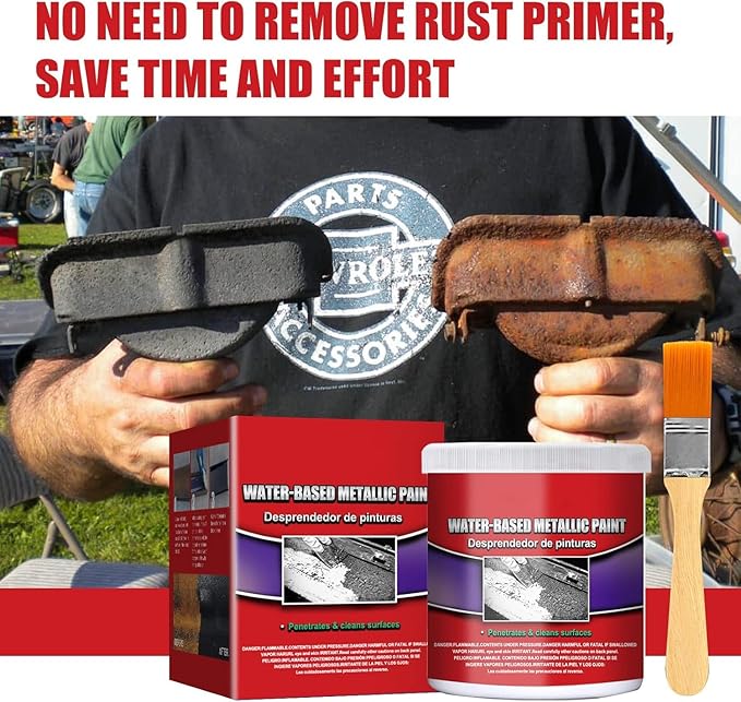 2 In 1 Rust Converter & Metal Primer, Water-Based Metallic Paint Rust Converter, High-Performance Rust Remover For Metal Surfaces, Rust Inhibitor Primer For Metal, Car Chassis,Frame,Fence (1PC)