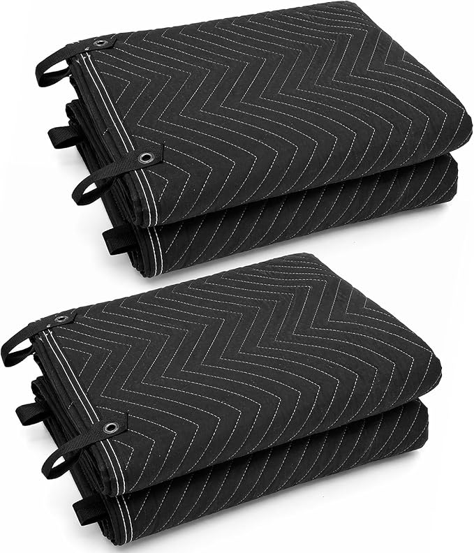JZHLLA 2 Pack 72" x 40" Studio Large Sound Dampening Blanket, Sound Insulated Blanket Sound Absorbing Blanket with Grommets for Soundproofing Noise Reduction Light Blocker Basement Recording Studio
