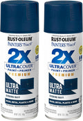 Rust-Oleum 331183-2PK Painter's Touch 2X Ultra Cover Spray Paint, 12 oz, Ultra Matte Evening Navy, 2 Pack