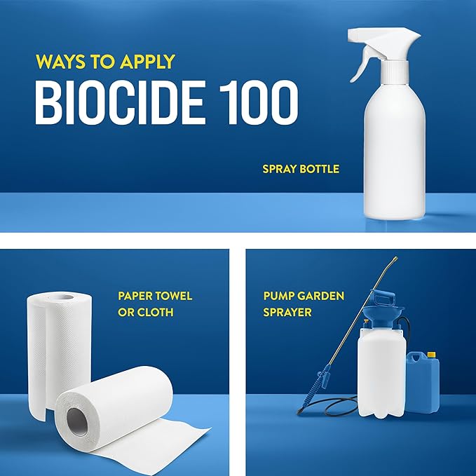 Bio Cide Laboratories BioCide 100 - Multi-Purpose Cleaner and Disinfectant Spray - Professional Grade Bacteria, Virus Mildew, and Fungi Remover - 1-Gallon - Bottle