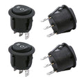 TWTADE / 4Pcs Momentary Boat Rocker Switch 3 Pin 3 Position(ON)-Off-(ON) SPDT Mini Car Auto Boat Round Rocker Toggle Switch 6A 250VAC/10A 125VAC KCD1-5-123