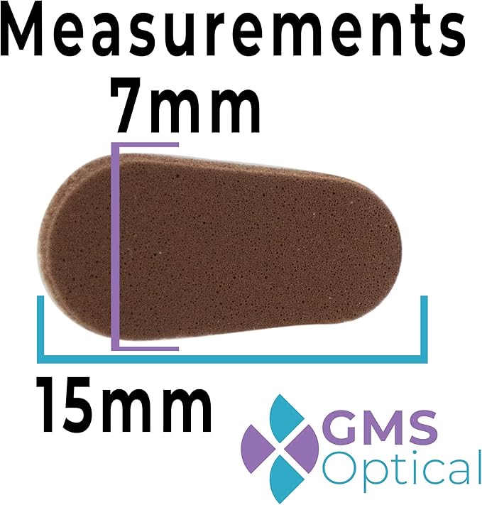 GMS Optical Soft Foam Self-Adhesive Nose Pads for Glasses, Sunglasses, and Eye-wear – 15mm (15 Pair, Coffee)