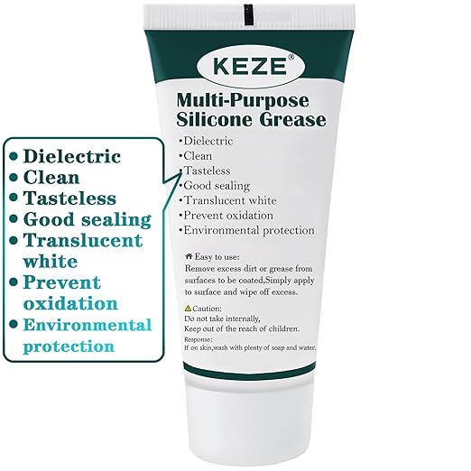 KEZE Silicone Grease Waterproof Food Grade Silicone Sealant Lubricant for Plumbers Valve Faucet O Rings 1 oz 3-Pack