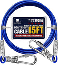 Tie Out Cable for Dogs Up to 300lbs,15ft Extra Strong 1000lbs Break Strength Tie-Out Tether Trolley Training Lead,Dog Run Cable for Yard Garden Park Camping Outside (Blue, 300lbs 15ft)