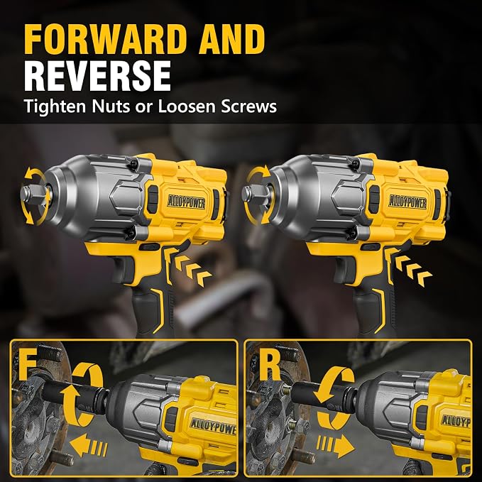 1500 FT-LBS(2000N.M) Cordless Impact Wrench, 1/2" High Torque | Brushless Impact gun,3-speed ,4.0Ah battery, for stubborn lug nuts, rusted bolts,Car Tire trucks and heavy-duty repairs