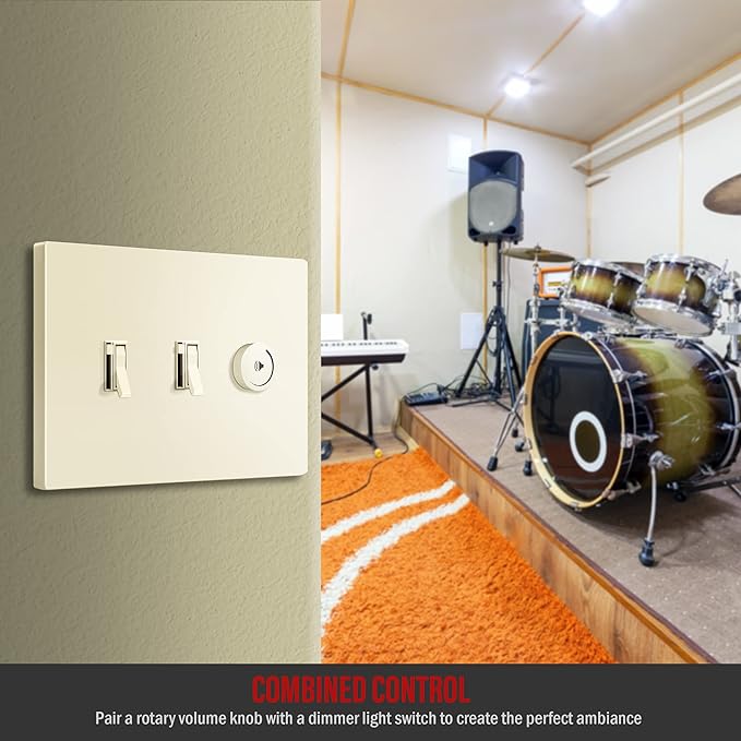 ENERLITES Screwless Triple Toggle Switch Wall Plate, Child Safe Light Switch Cover, Standard 3-Gang 4.68" x 6.53", Unbreakable Polycarbonate Thermoplastic, UL Listed, SI8813-LA, Glossy, Light Almond