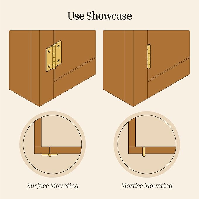 Nickel Butt Hinges - 2" x 1-1/2" - Pack of 8 - Flush Mount Cabinet Door Hinges - Furniture Hardware - BH7-SN (4)