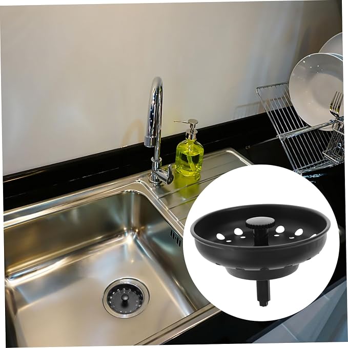 Homoyoyo 2pcs Metal Sink Drain Strainer Stopper Kitchen Sink Filter for Hair and Food Debris Easy to Install and Remove